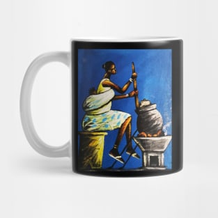 African Woman Preparing Food, Black History Artwork Mug